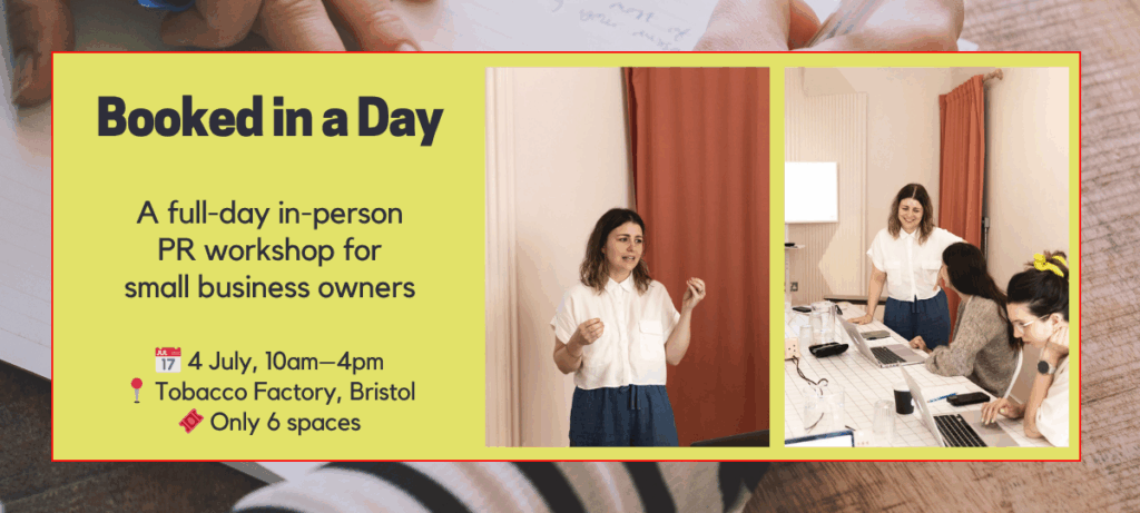 Booked in a Day: a PR workshop for small business owners in Bristol